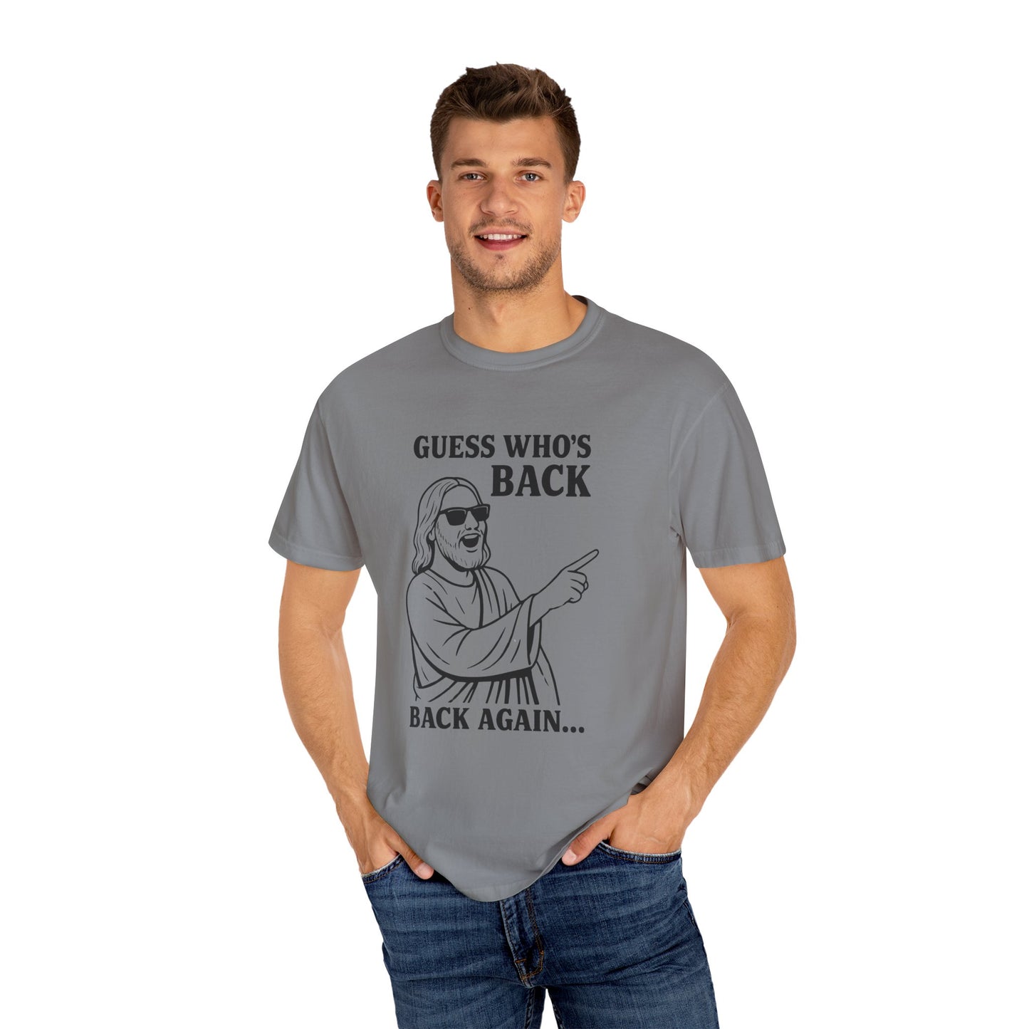 Funny Unisex T-Shirt, "Guess Who's Back" Graphic Tee, Cool Casual Wear, Gift for Friends, Meme Shirt