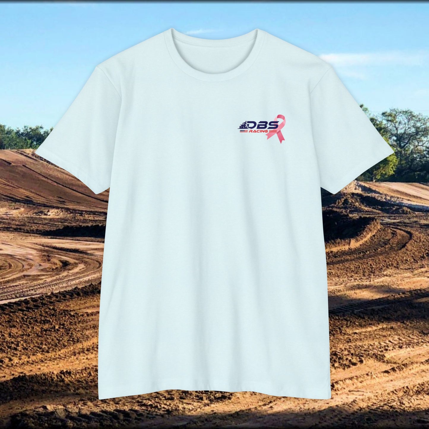 DBS Racing Breast Cancer Awareness Tee – Patriotic Off-Road Shirt for Race Fans, Outdoor Adventure & Support Gear