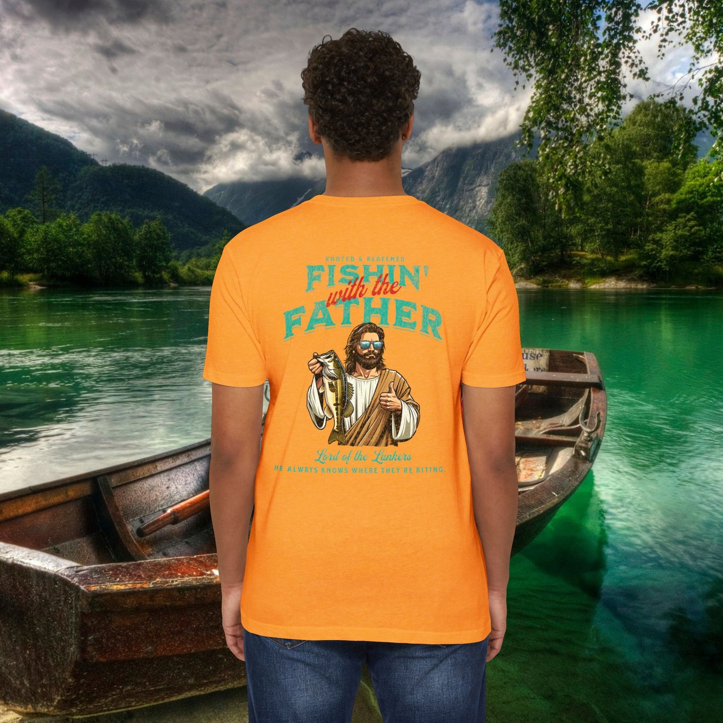 Lord of the Lunkers  Christian Fishing T-Shirt Next Level 6210