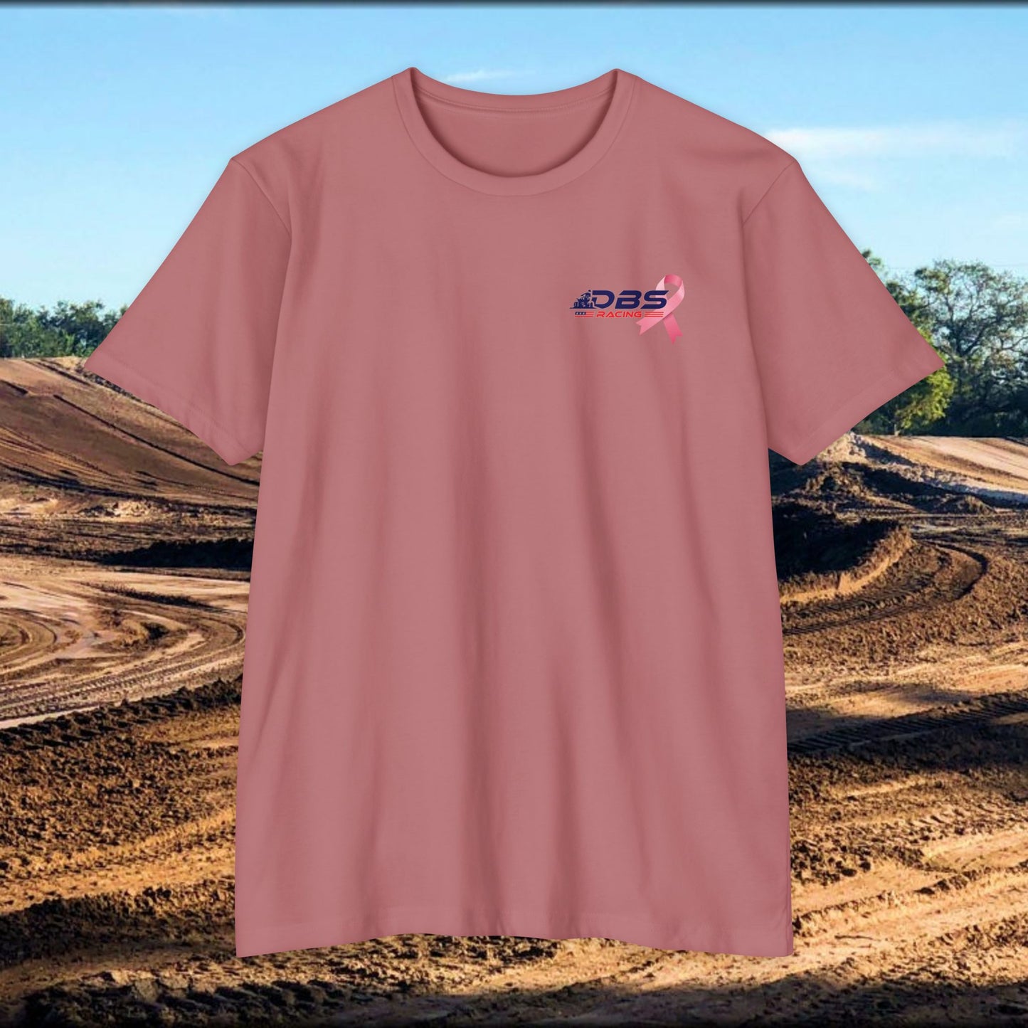 DBS Racing Breast Cancer Awareness Tee – Patriotic Off-Road Shirt for Race Fans, Outdoor Adventure & Support Gear