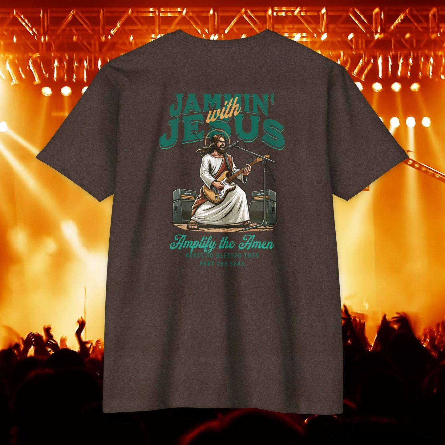 Jammin' Jesus Unisex CVC T-Shirt | Faith-Based Graphic Tee, Music Lover Gift, Casual Wear, Church Outing, Christian Apparel