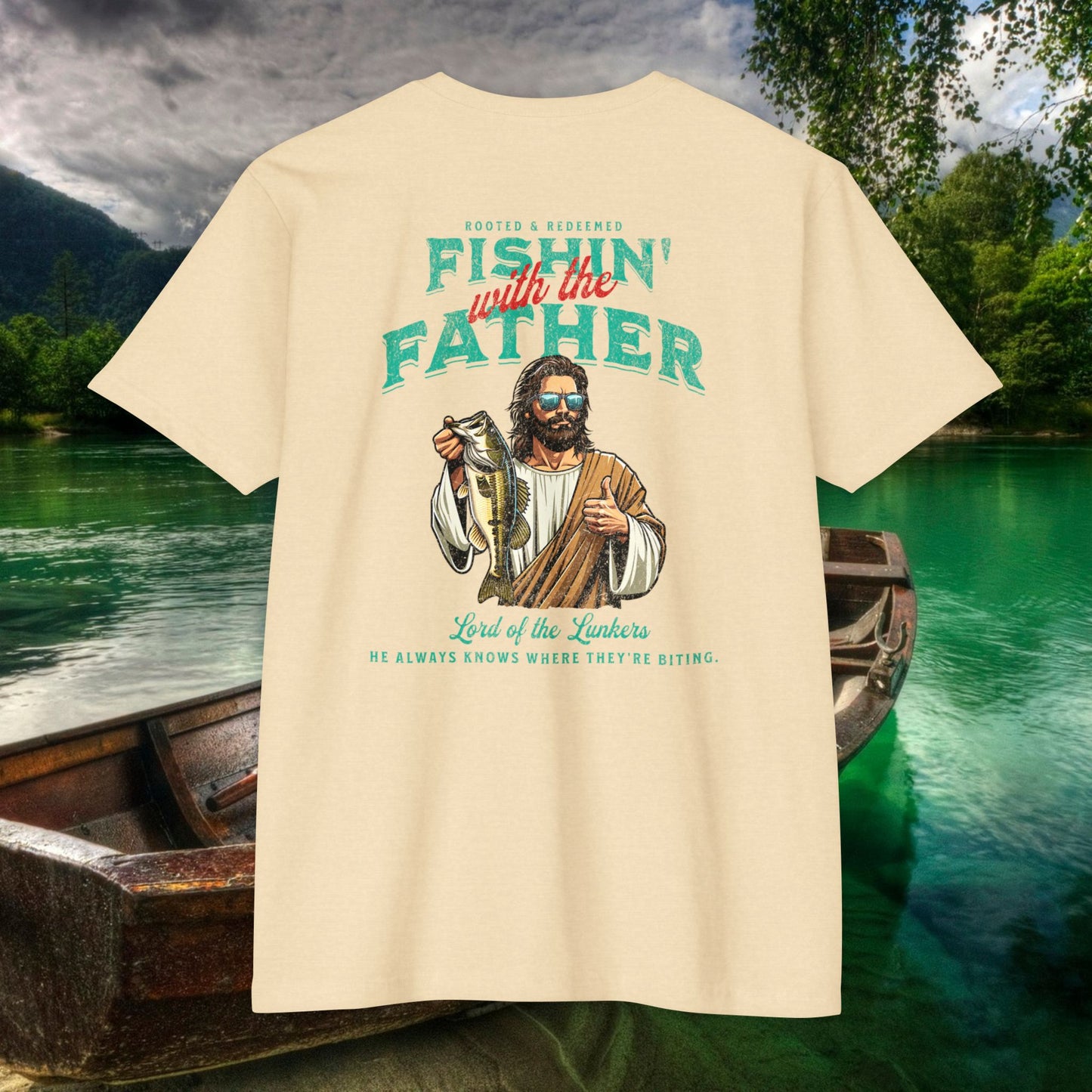 Lord of the Lunkers  Christian Fishing T-Shirt Next Level 6210