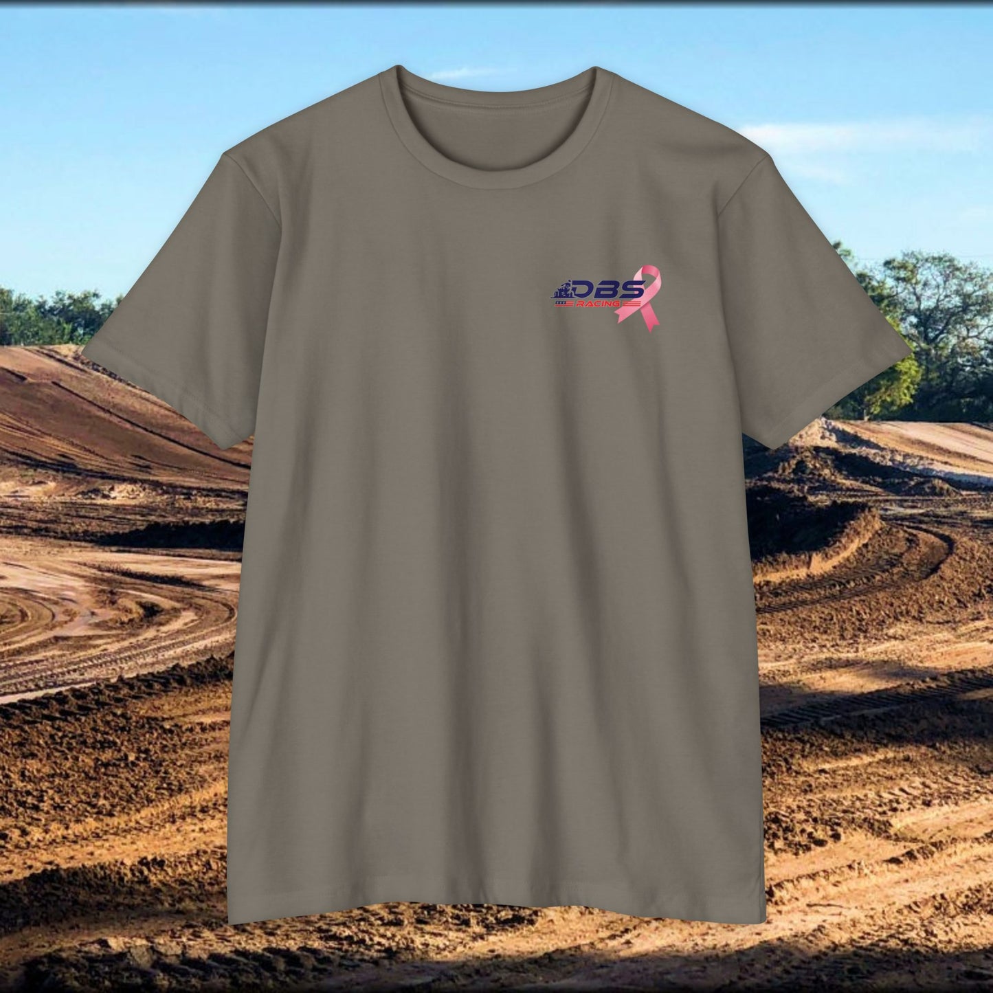 DBS Racing Breast Cancer Awareness Tee – Patriotic Off-Road Shirt for Race Fans, Outdoor Adventure & Support Gear
