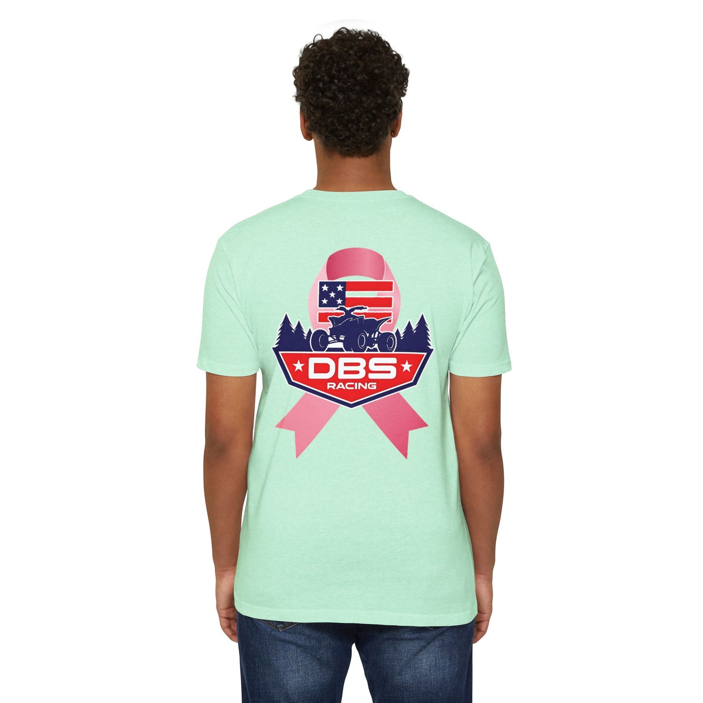 DBS Racing Breast Cancer Awareness Tee – Patriotic Off-Road Shirt for Race Fans, Outdoor Adventure & Support Gear
