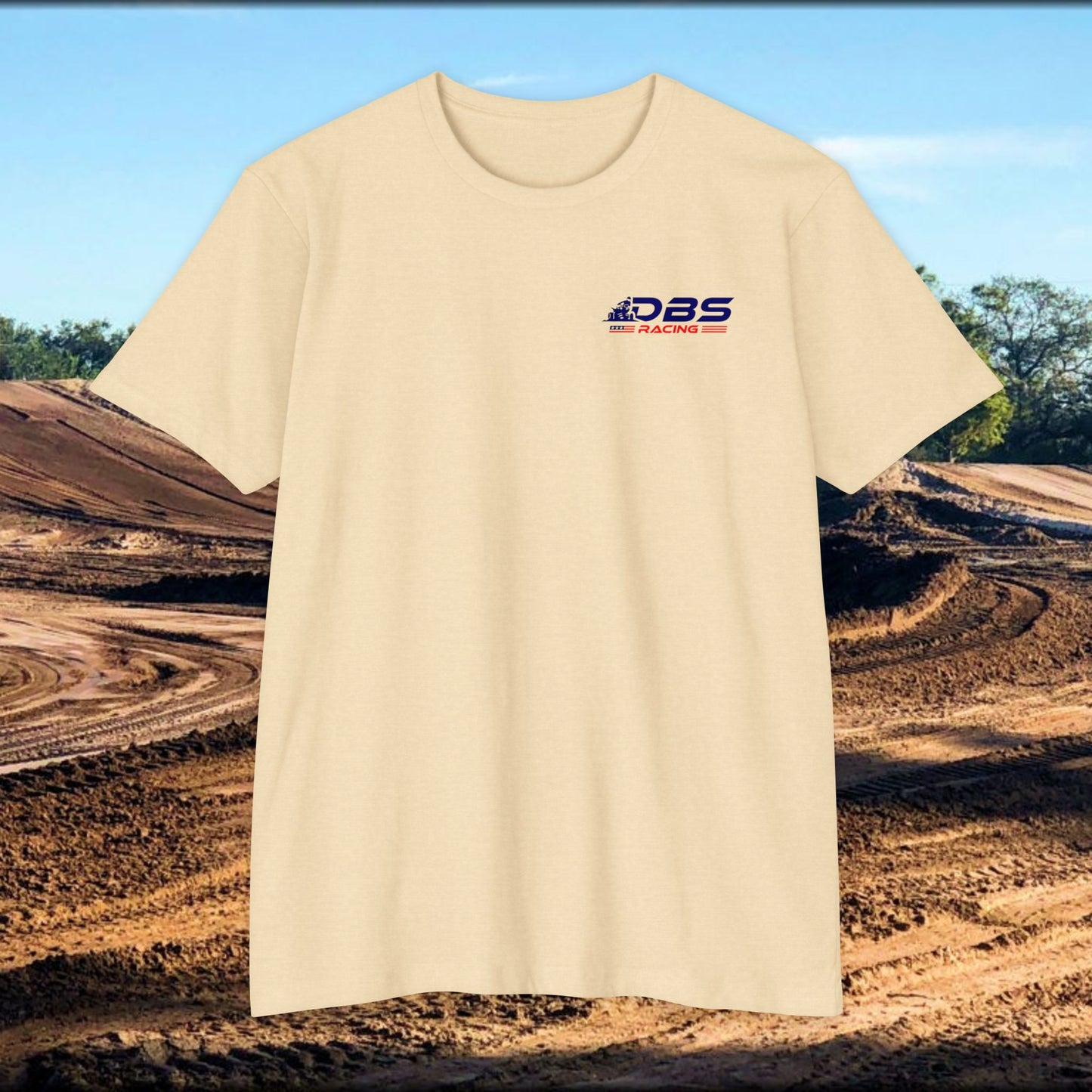 DBS Racing Unisex Sueded T-Shirt, Cool Racing Tee, Gift for Race Fans, Outdoor Adventure Gear, Patriotic Style