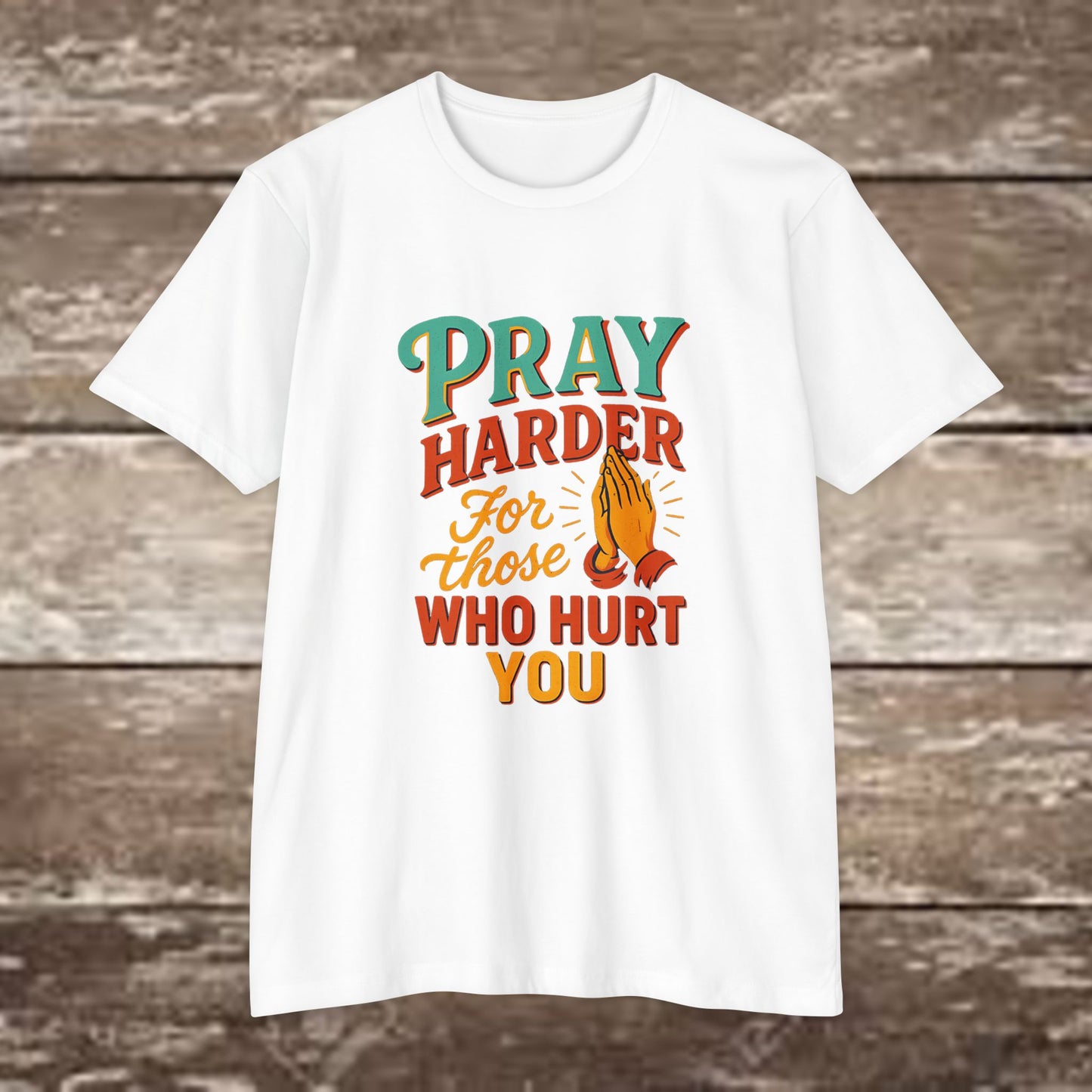 “Pray Harder” Christian Streetwear Tee – Next Level 6210 Premium Fitted Shirt