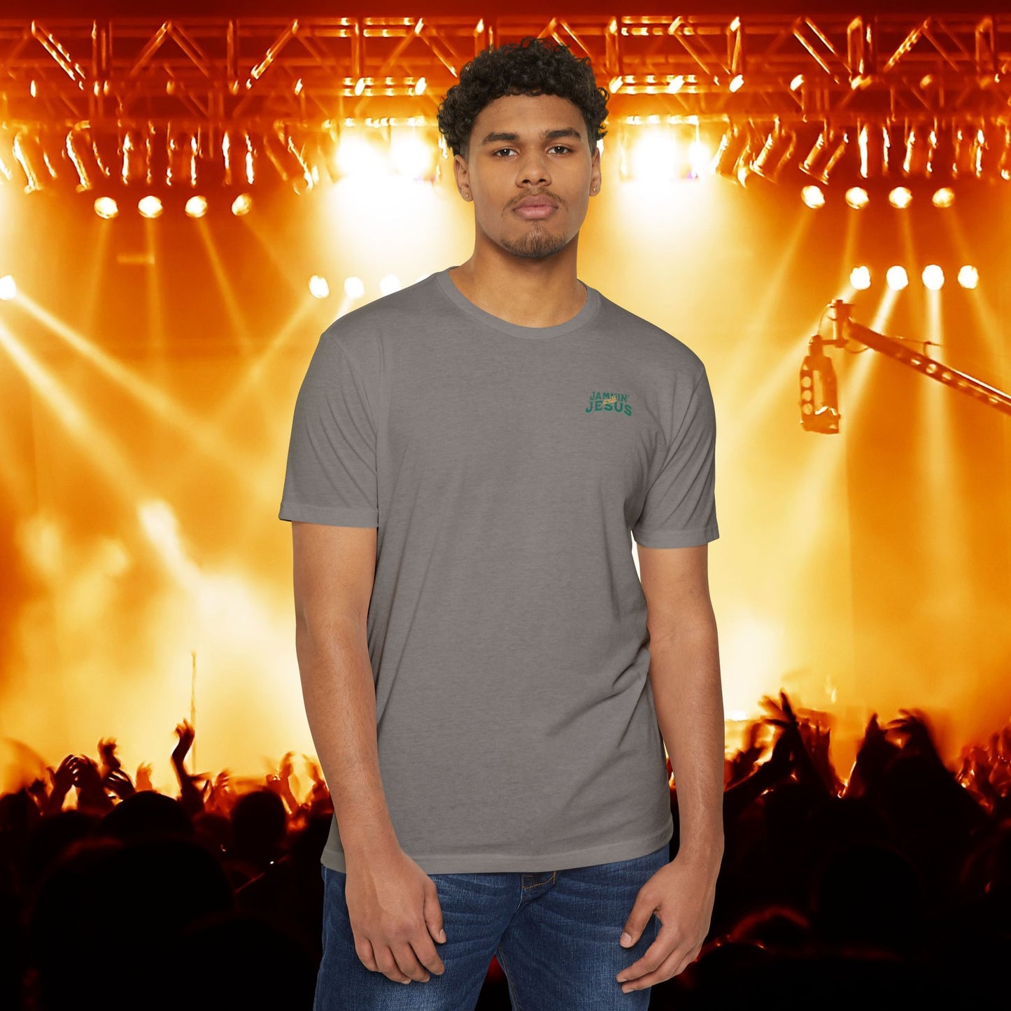 Jammin' Jesus Unisex CVC T-Shirt | Faith-Based Graphic Tee, Music Lover Gift, Casual Wear, Church Outing, Christian Apparel