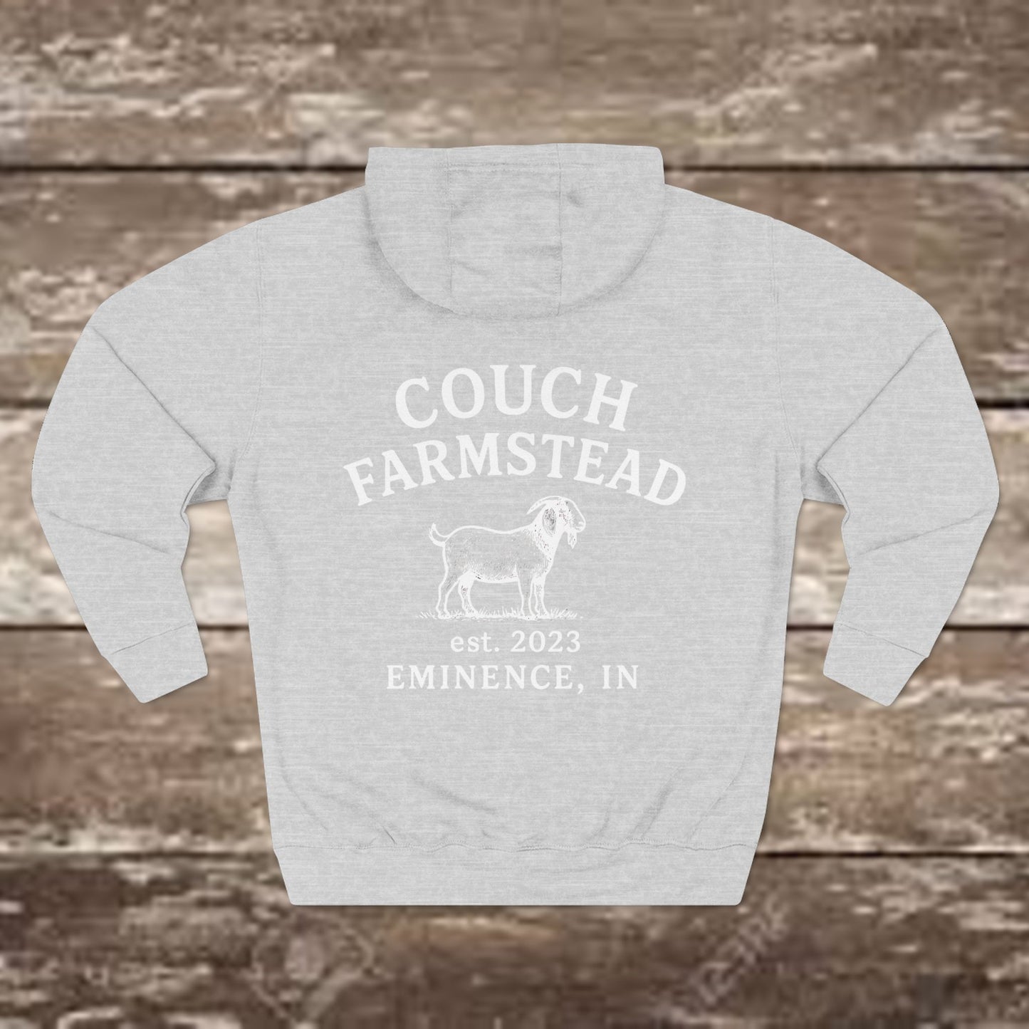 Couch Farmstead Hoodie — Vintage Goat Farm Logo Pullover