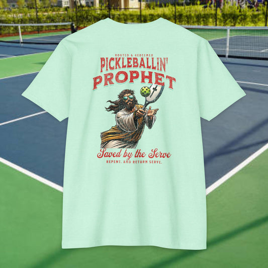 Pickleballin’ with Jesus Tee Back – Funny Christian T-Shirt – Next Level 6210