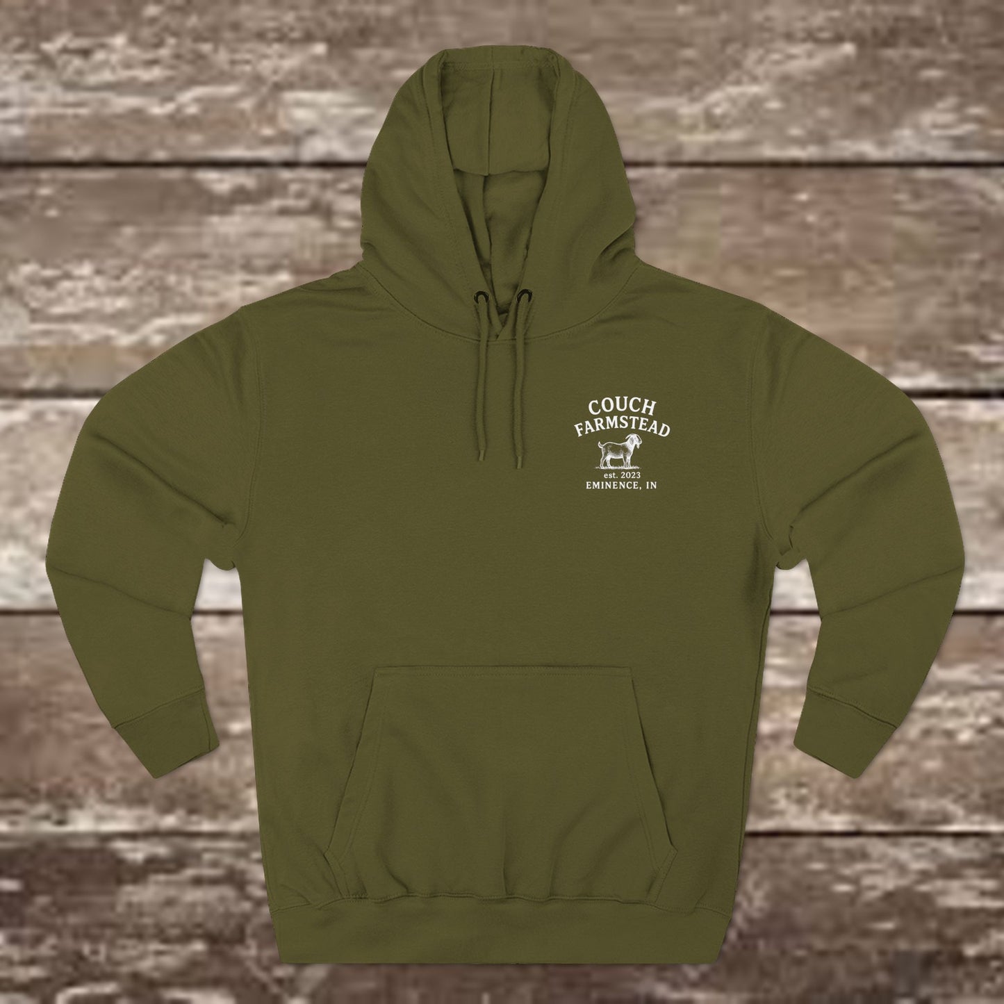 Couch Farmstead Hoodie — Vintage Goat Farm Logo Pullover