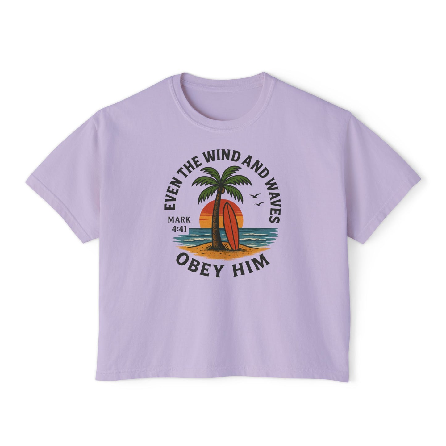 Surf-Inspired Women's Boxy Tee - Perfect for Beach Days, Summer Casual Wear, Christian Gifts, Inspirational Tee, Relaxed Fit T-Shirt