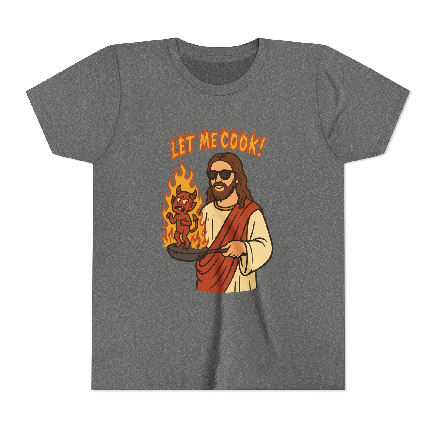 Youth Short Sleeve Tee - Let Me Cook! with Inspirational Bible Verse