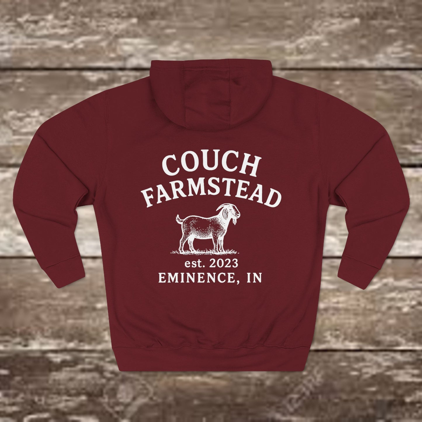 Couch Farmstead Hoodie — Vintage Goat Farm Logo Pullover