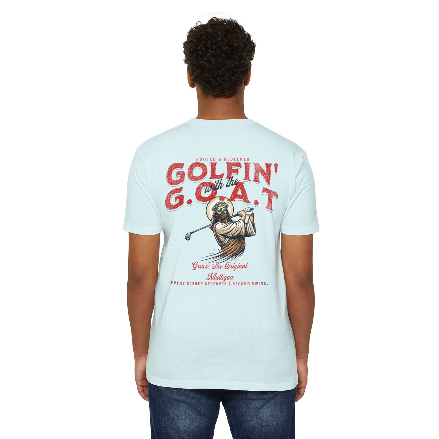 Golfin with the GOAT Tee  Jesus Golf Shirt, Mulligan Grace Christian Tee