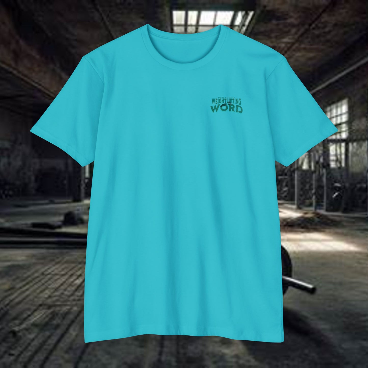 "Weightlifting with the Word" – Spiritual Spotter Tee (Next Level 6210)