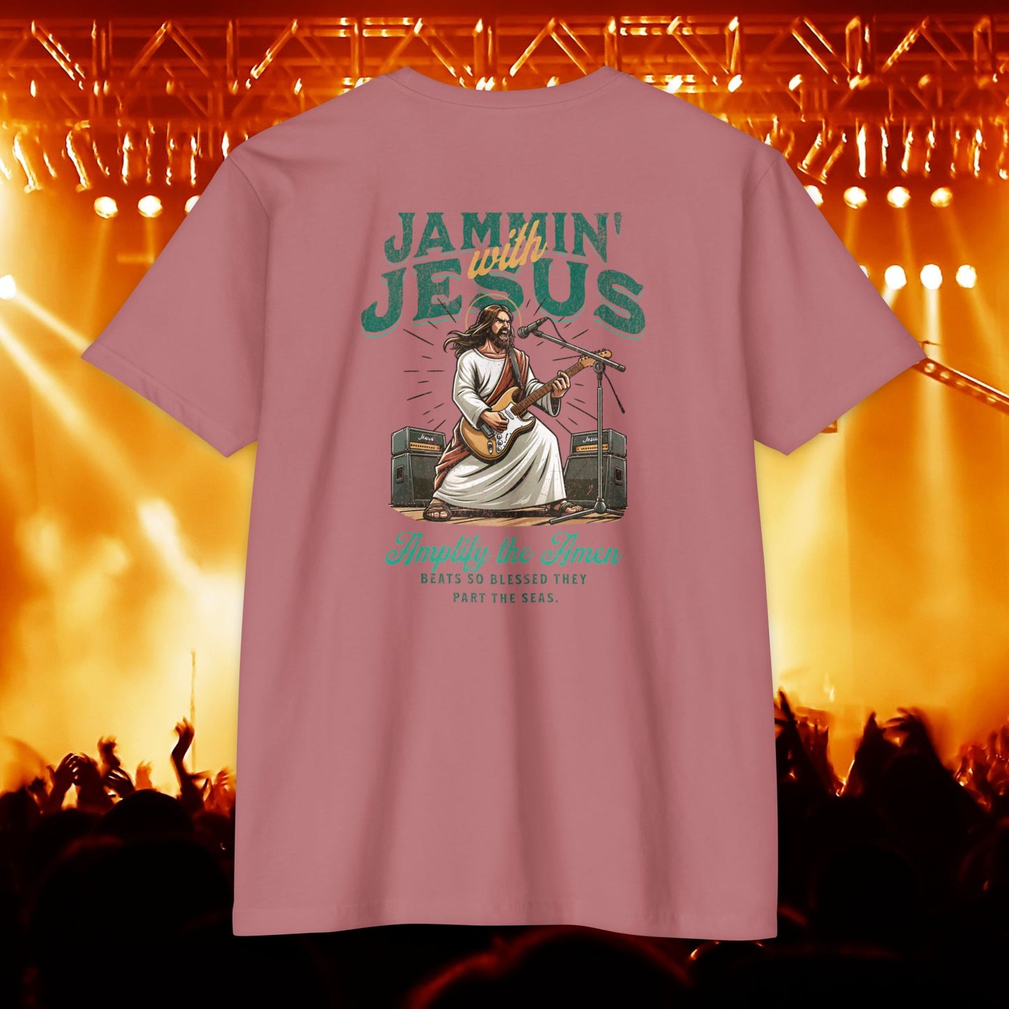 Jammin' Jesus Unisex CVC T-Shirt | Faith-Based Graphic Tee, Music Lover Gift, Casual Wear, Church Outing, Christian Apparel
