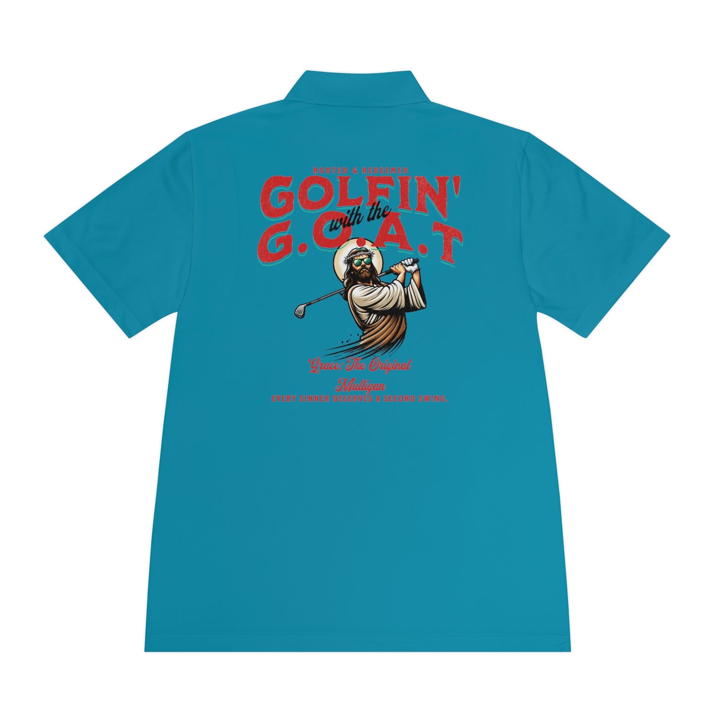 Golfing with Jesus Polo Shirt — Men's Faith-Based Golf Polo