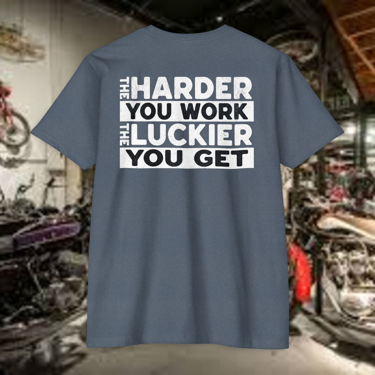 Hard Work = Luck Tee – Grit & Grind Motivational Shirt (Next Level 6210)