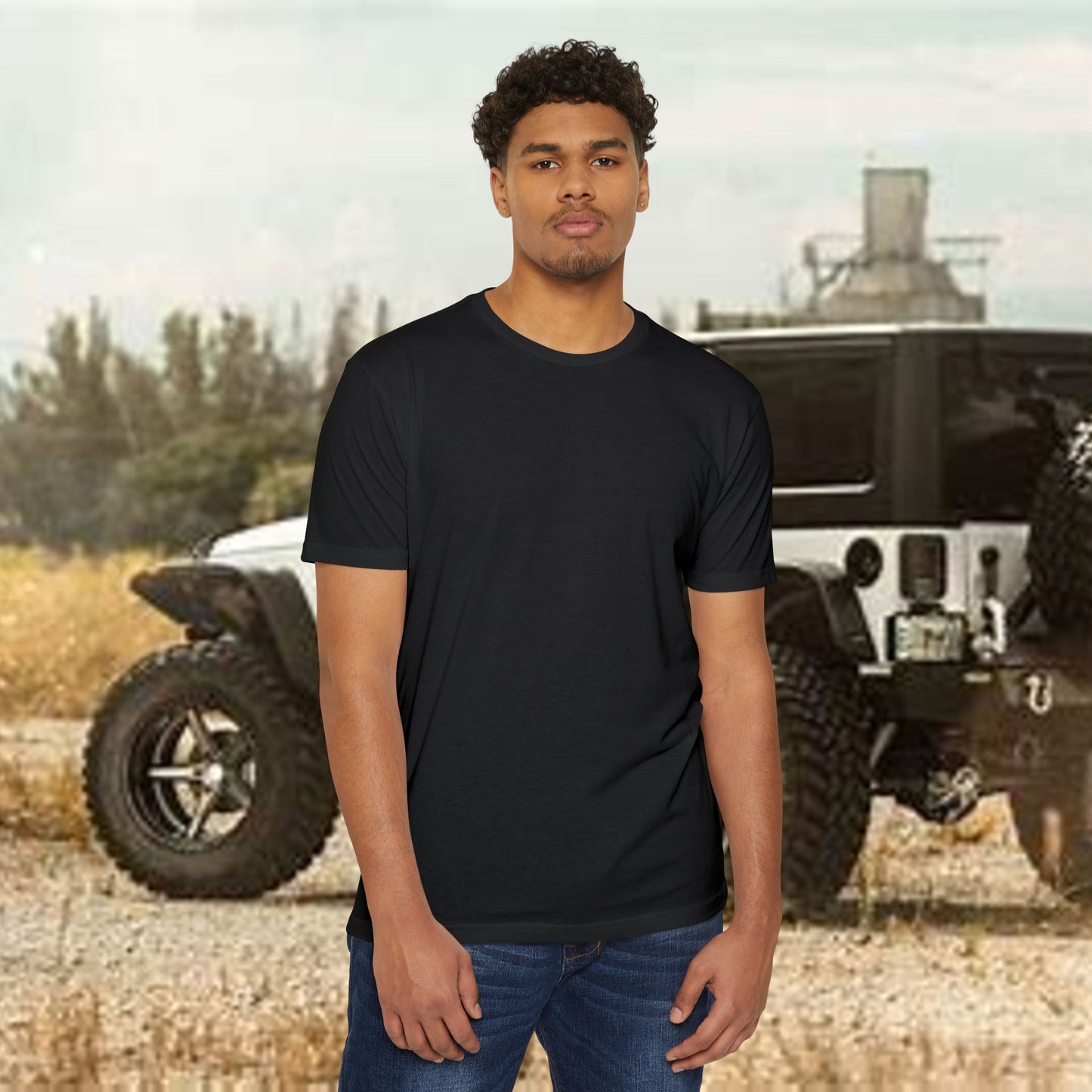 Jeepin' with Jesus Unisex Jersey T-Shirt, Inspirational Faith T-Shirt, Christian Adventure Tee, Perfect for Road Trips and Holidays