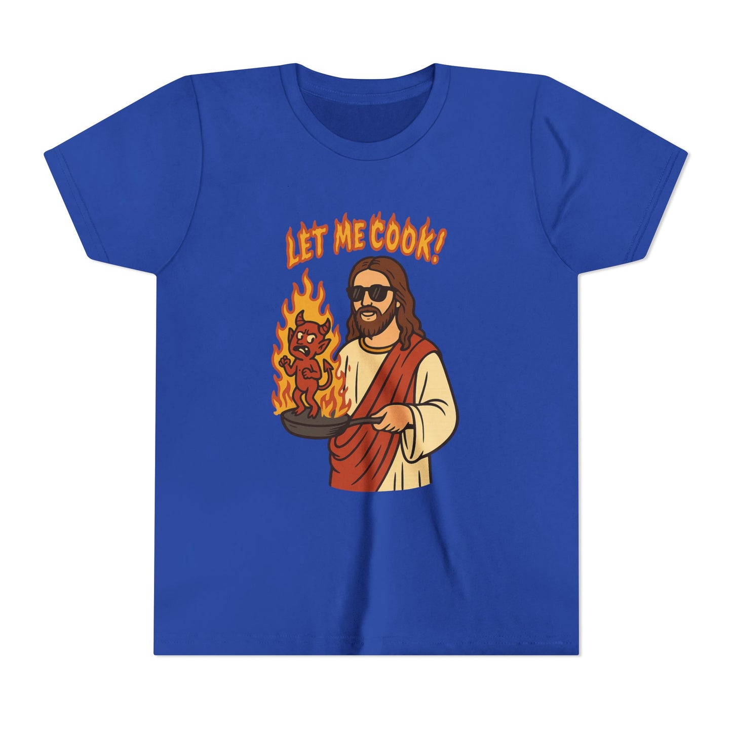 Youth Short Sleeve Tee - Let Me Cook! with Inspirational Bible Verse
