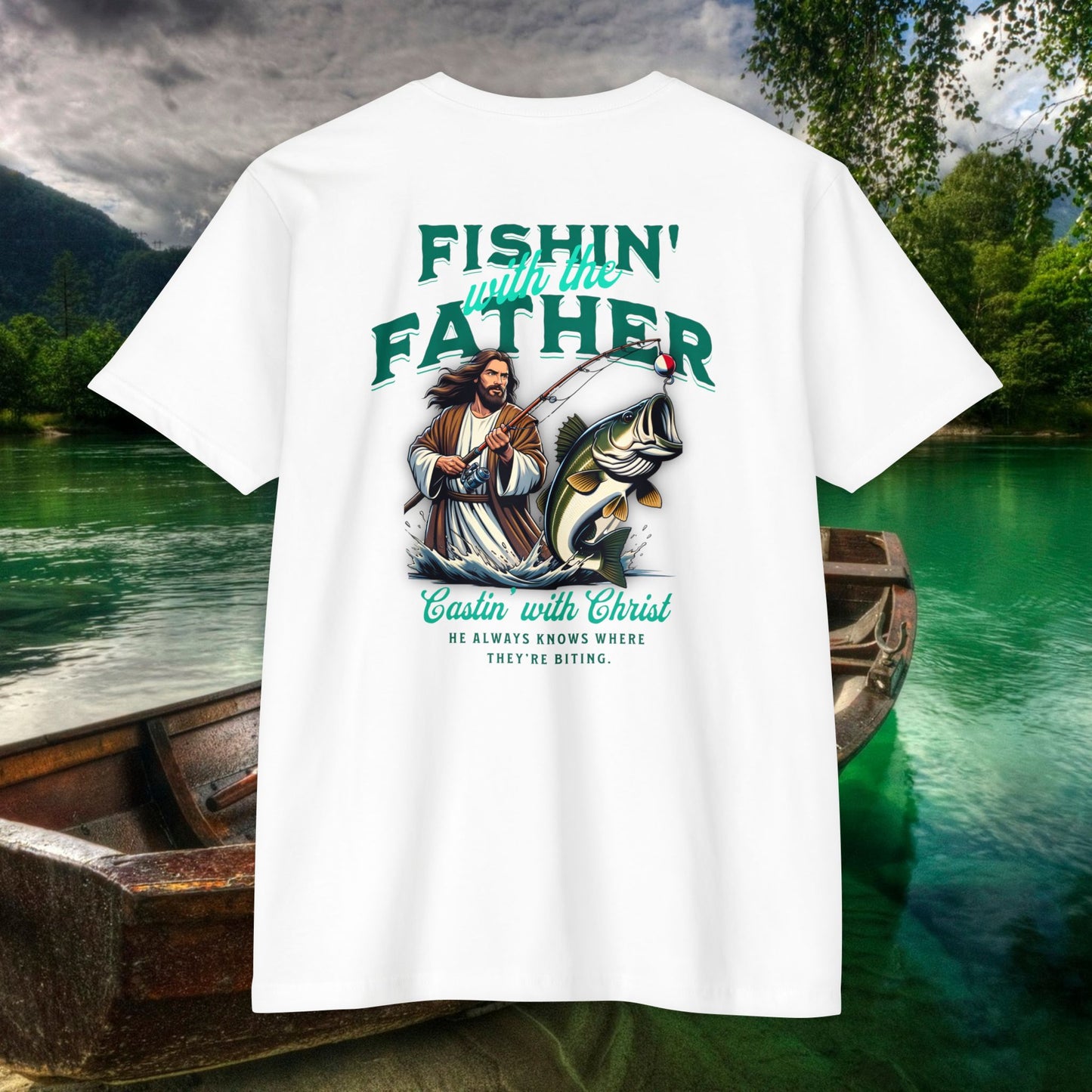 Fishing T-Shirt for Dad, Spiritual Dad Shirt, Father's Day Gift, Christian Fishing Apparel, Summer Outdoor Tee, Casual Graphic Top