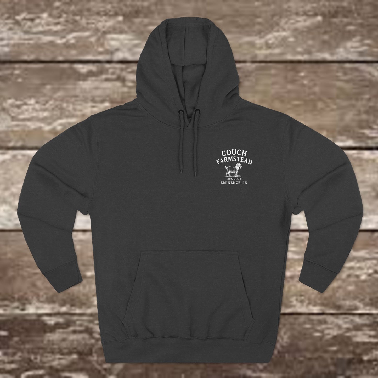 Couch Farmstead Hoodie — Vintage Goat Farm Logo Pullover