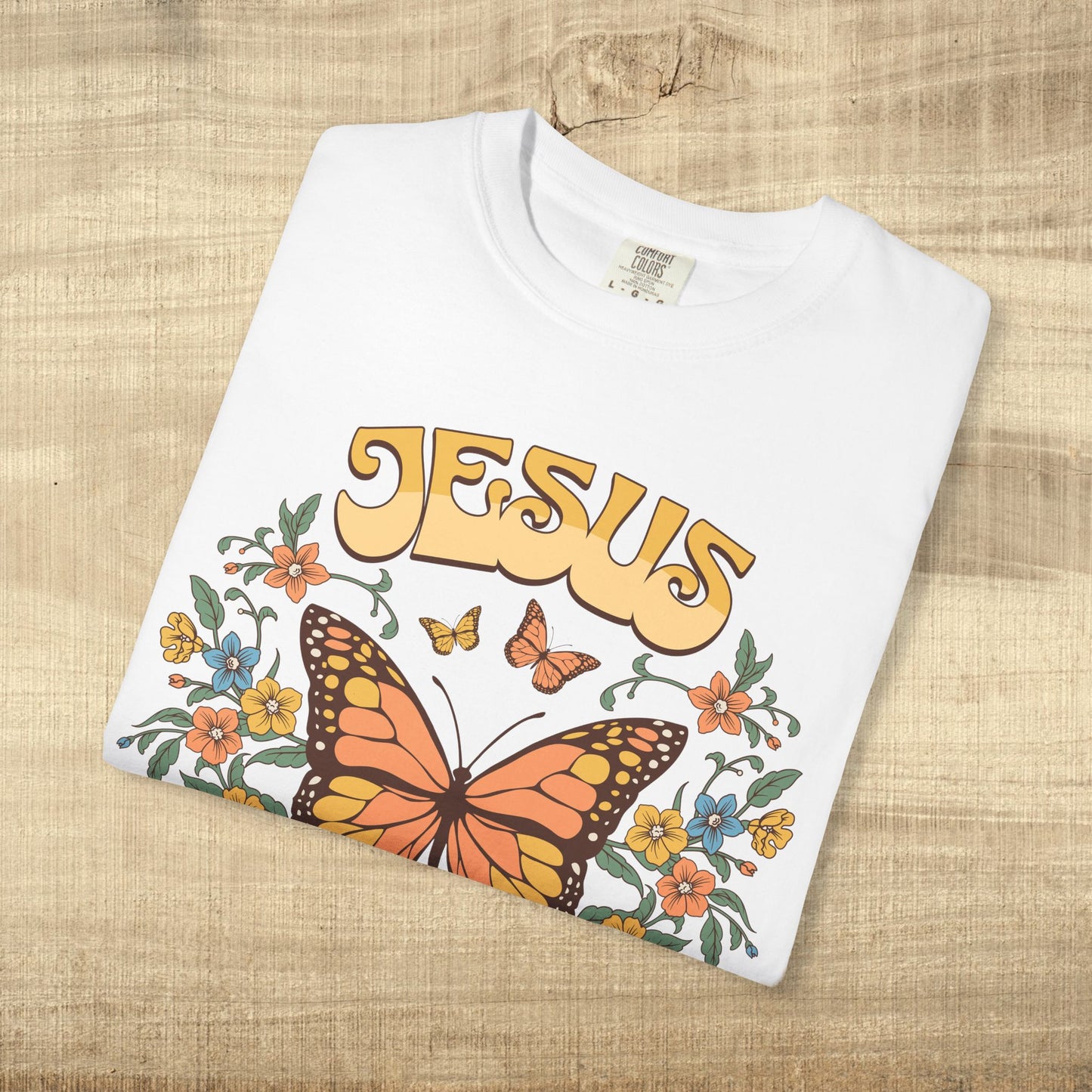 Jesus Butterfly Christian Shirt John 14 6 Bible Verse Retro Faith Tee
