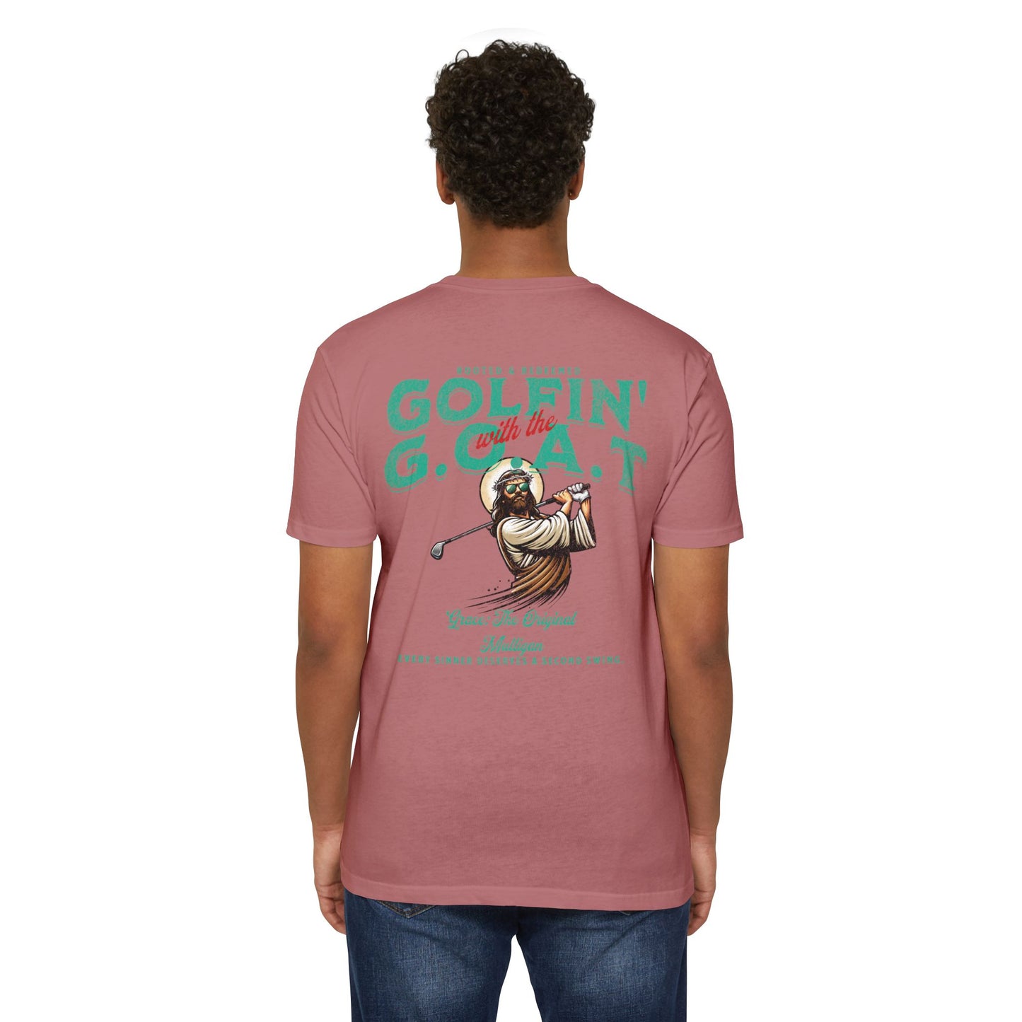 Golfin with the GOAT Tee  Jesus Golf Shirt, Mulligan Grace Christian Tee