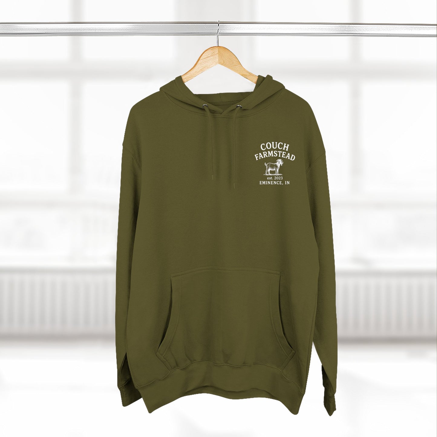 Couch Farmstead Hoodie — Vintage Goat Farm Logo Pullover