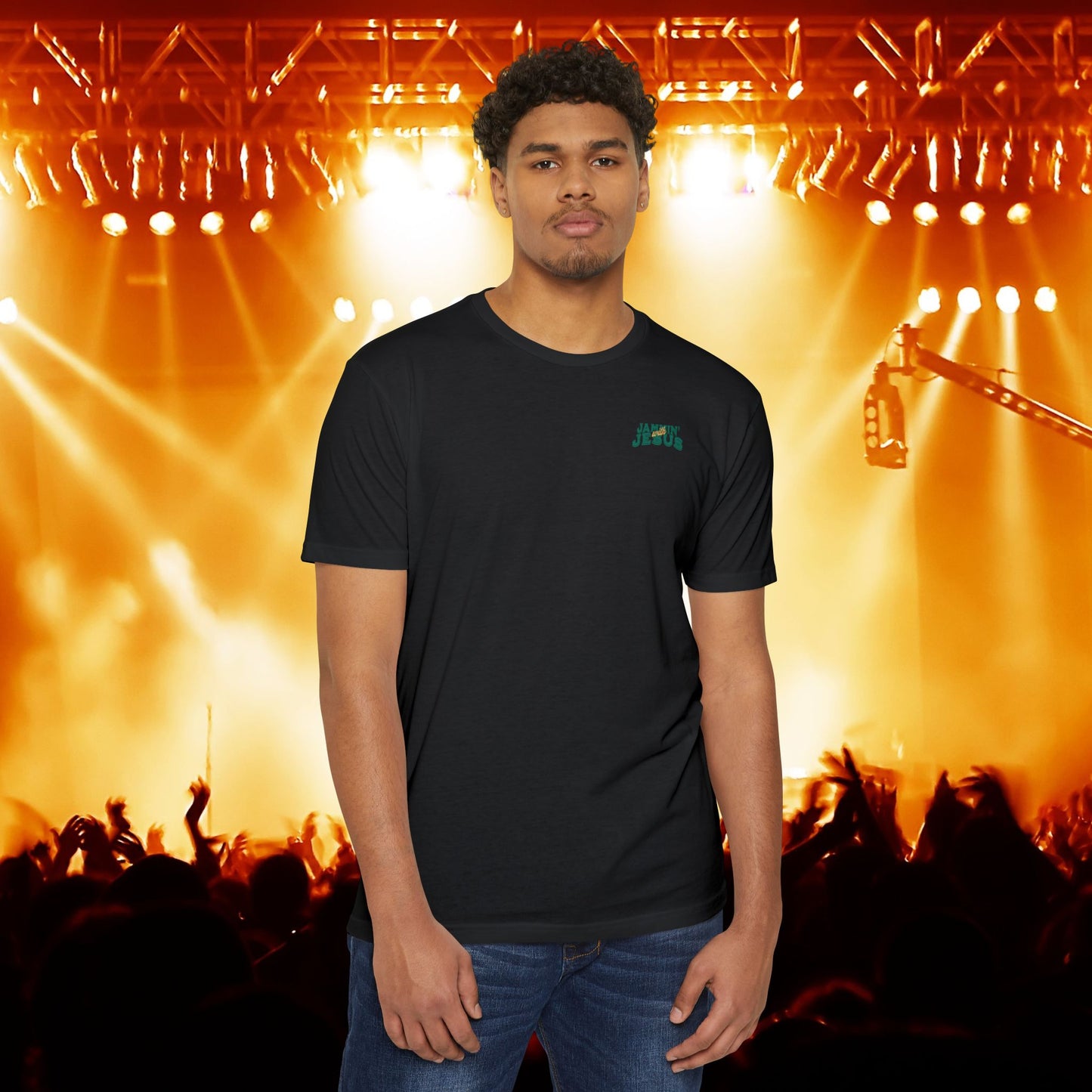 Jammin' Jesus Unisex CVC T-Shirt | Faith-Based Graphic Tee, Music Lover Gift, Casual Wear, Church Outing, Christian Apparel