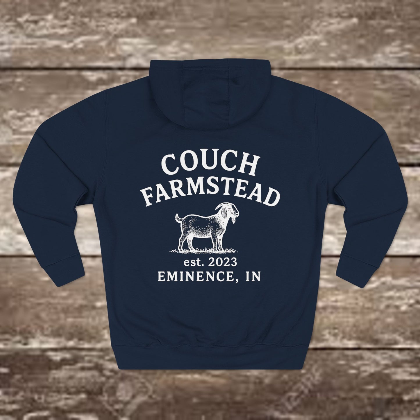 Couch Farmstead Hoodie — Vintage Goat Farm Logo Pullover