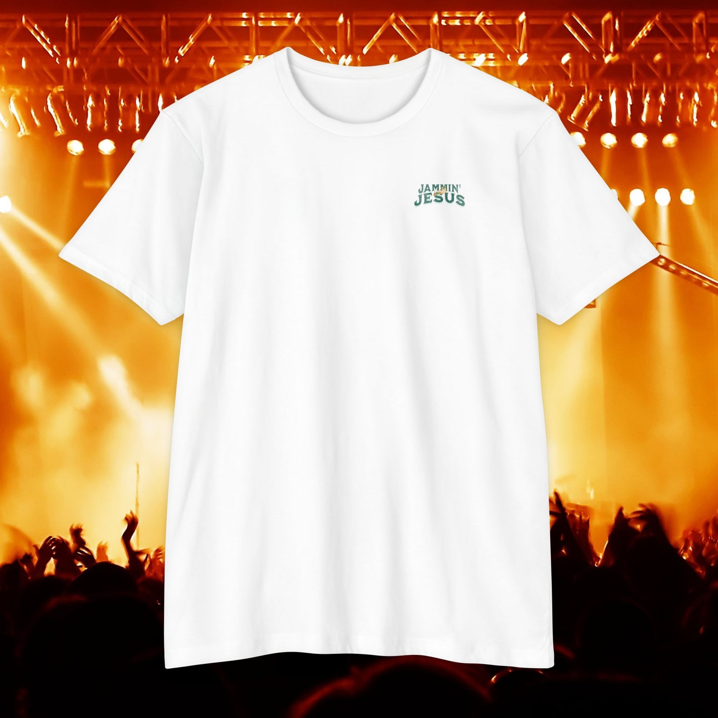 Jammin' Jesus Unisex CVC T-Shirt | Faith-Based Graphic Tee, Music Lover Gift, Casual Wear, Church Outing, Christian Apparel