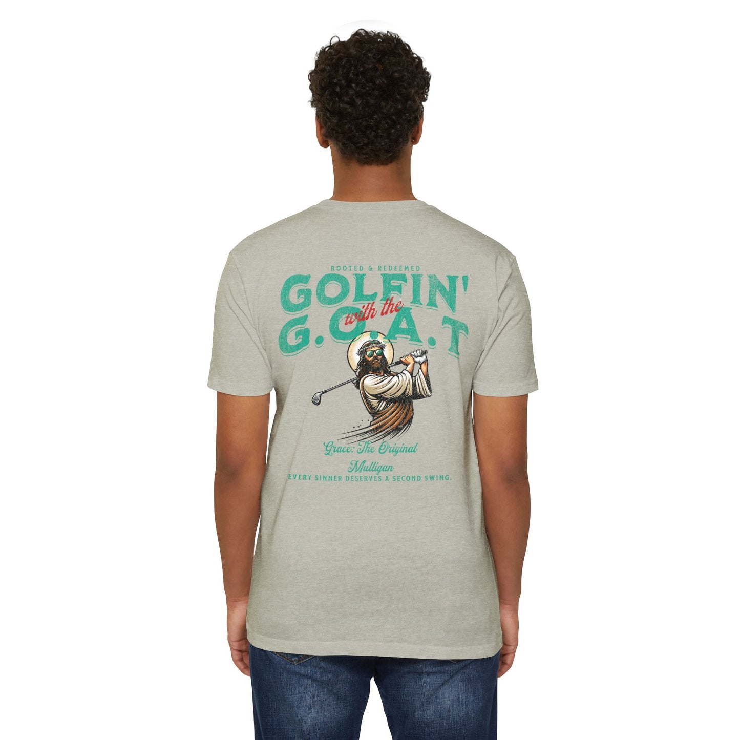 Golfin with the GOAT Tee  Jesus Golf Shirt, Mulligan Grace Christian Tee