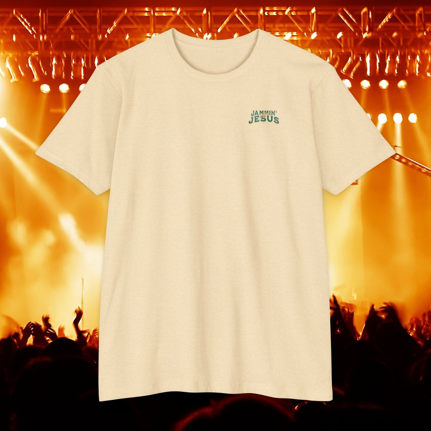 Jammin' Jesus Unisex CVC T-Shirt | Faith-Based Graphic Tee, Music Lover Gift, Casual Wear, Church Outing, Christian Apparel