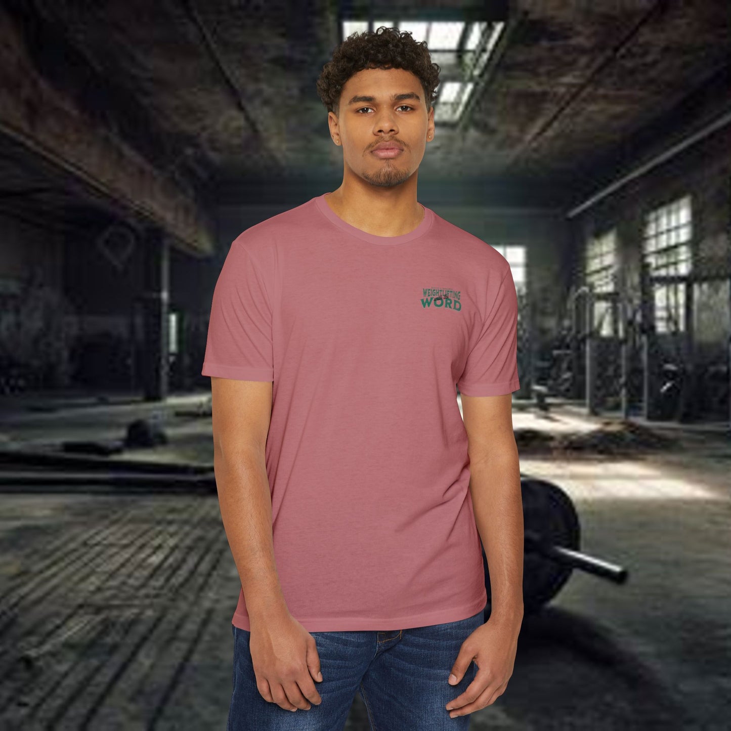 "Weightlifting with the Word" – Spiritual Spotter Tee (Next Level 6210)