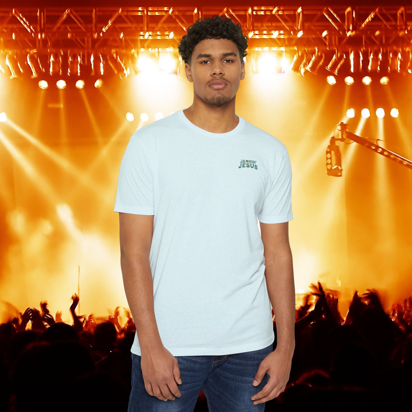 Jammin' Jesus Unisex CVC T-Shirt | Faith-Based Graphic Tee, Music Lover Gift, Casual Wear, Church Outing, Christian Apparel