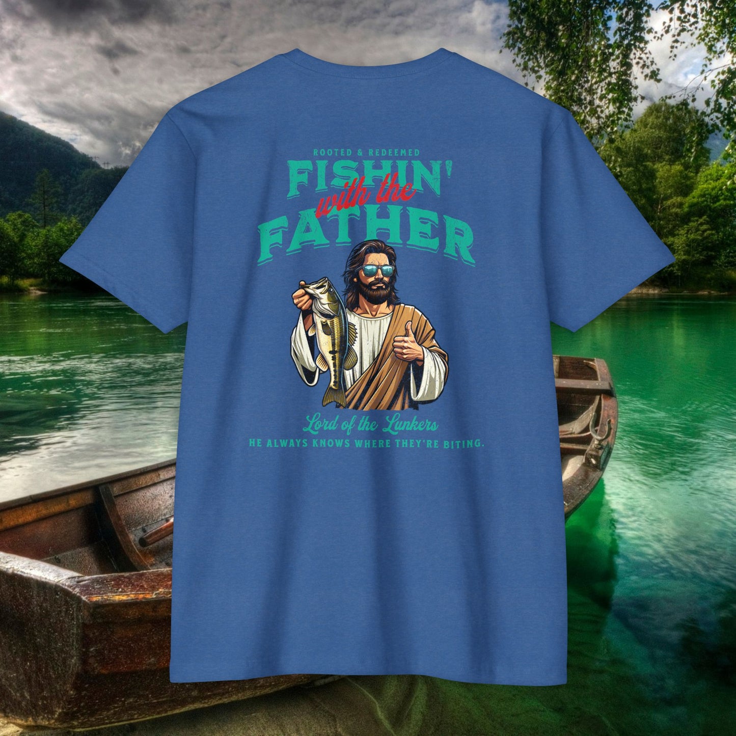 Lord of the Lunkers  Christian Fishing T-Shirt Next Level 6210