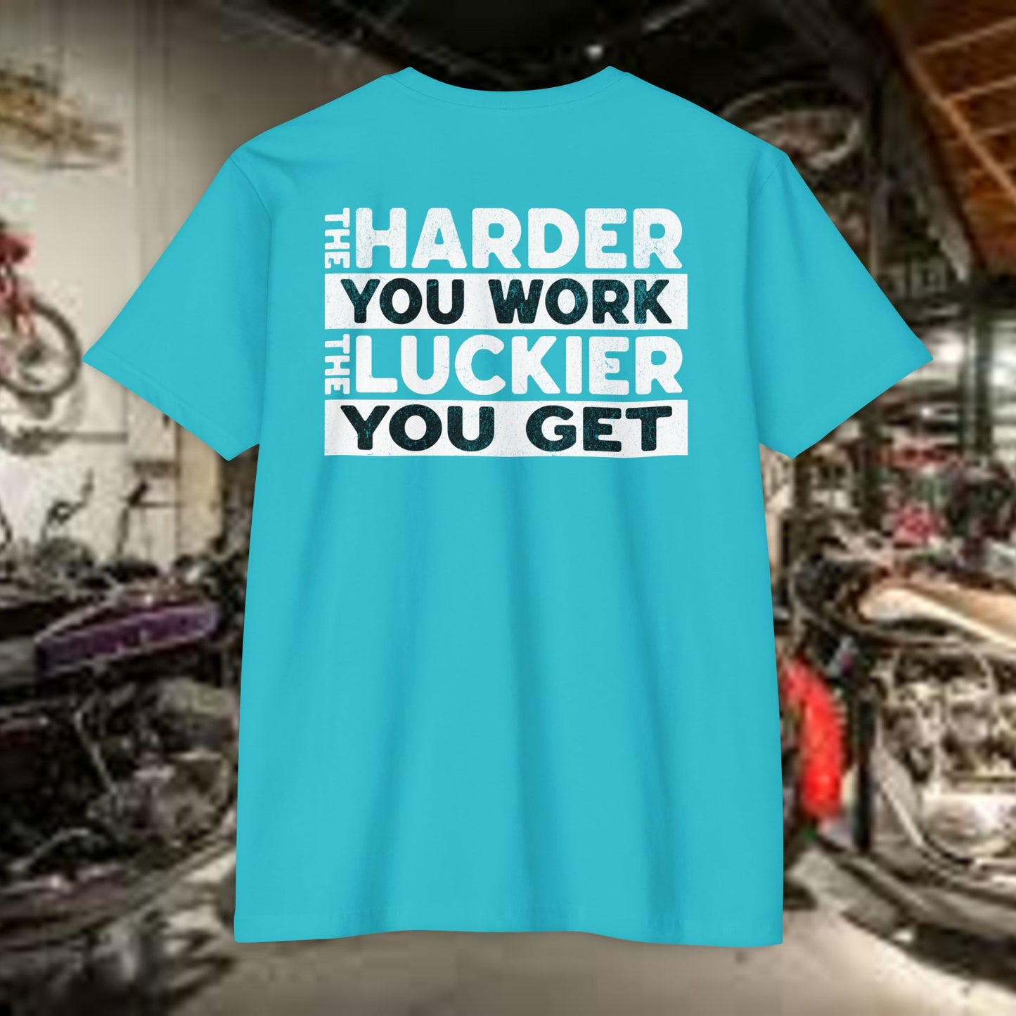 Hard Work = Luck Tee – Grit & Grind Motivational Shirt (Next Level 6210)