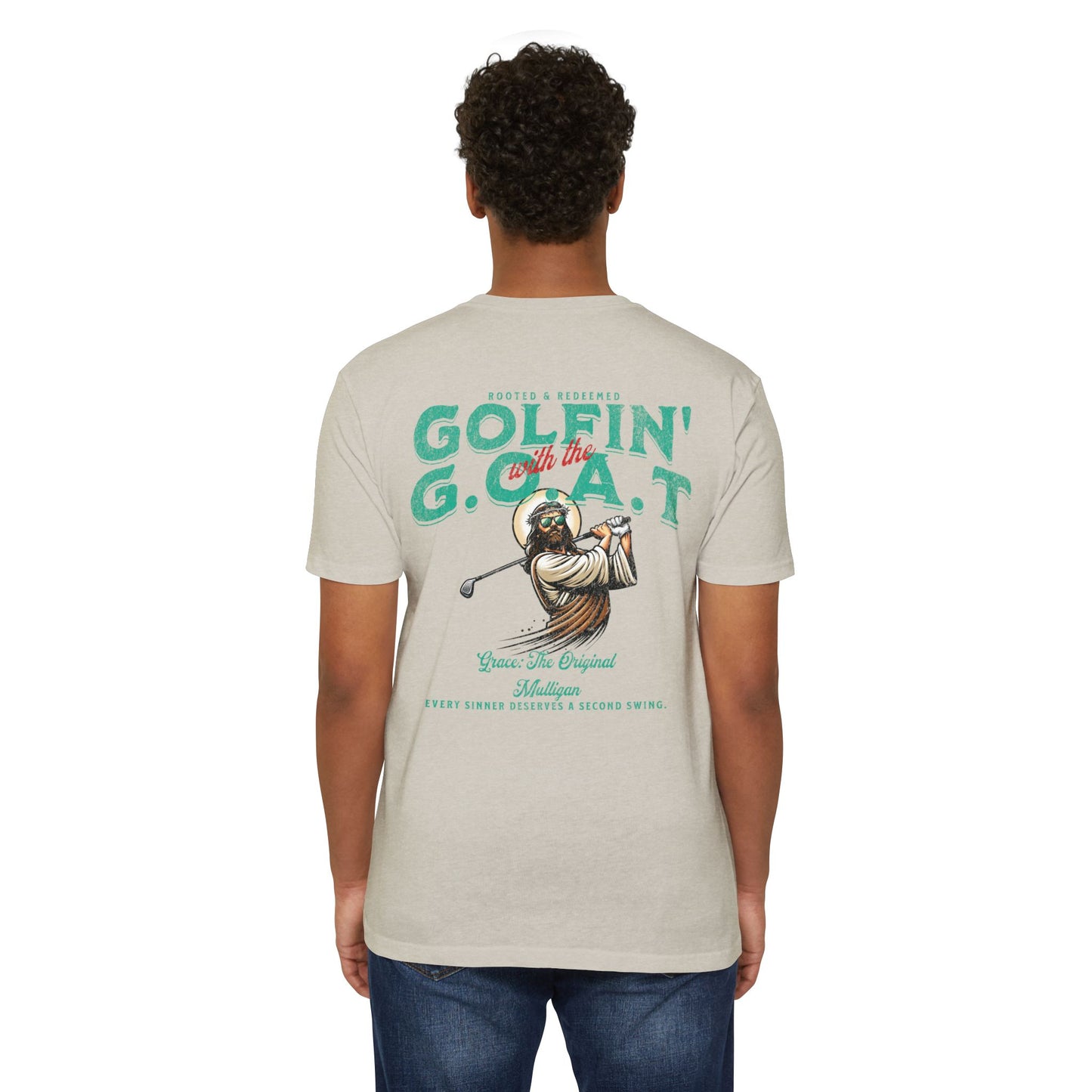 Golfin with the GOAT Tee  Jesus Golf Shirt, Mulligan Grace Christian Tee