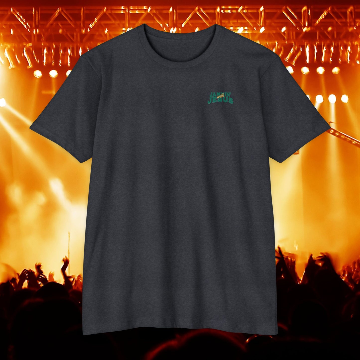 Jammin' Jesus Unisex CVC T-Shirt | Faith-Based Graphic Tee, Music Lover Gift, Casual Wear, Church Outing, Christian Apparel