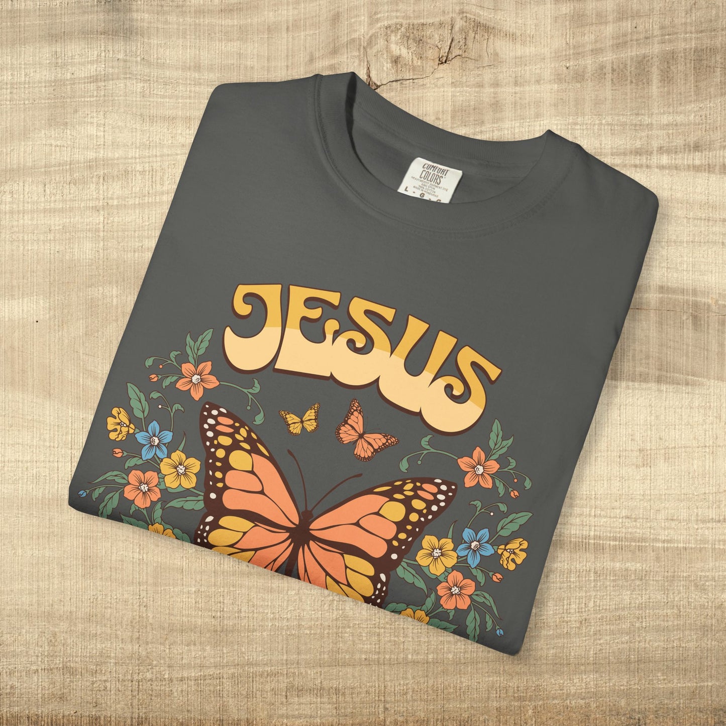 Jesus Butterfly Christian Shirt John 14 6 Bible Verse Retro Faith Tee