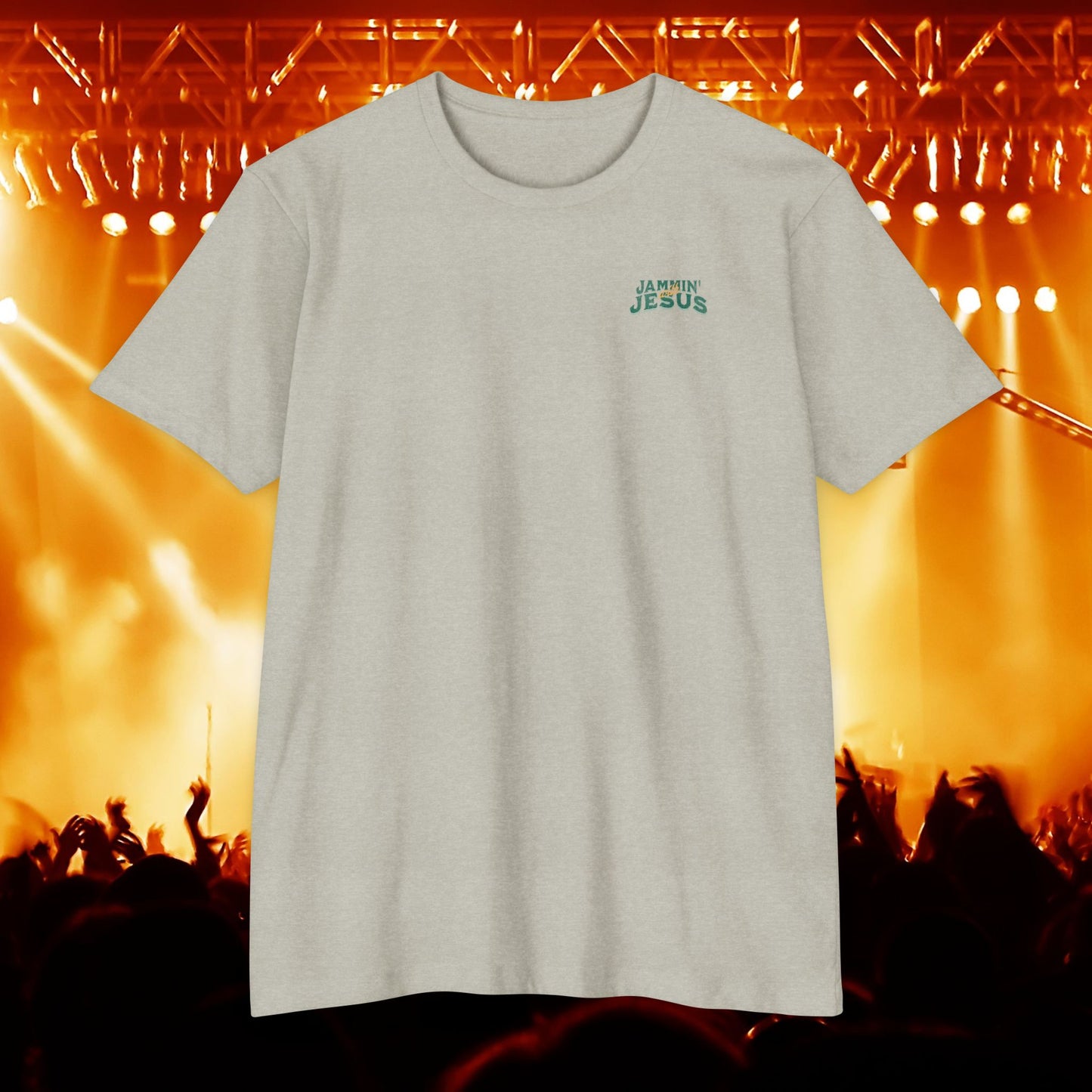 Jammin' Jesus Unisex CVC T-Shirt | Faith-Based Graphic Tee, Music Lover Gift, Casual Wear, Church Outing, Christian Apparel