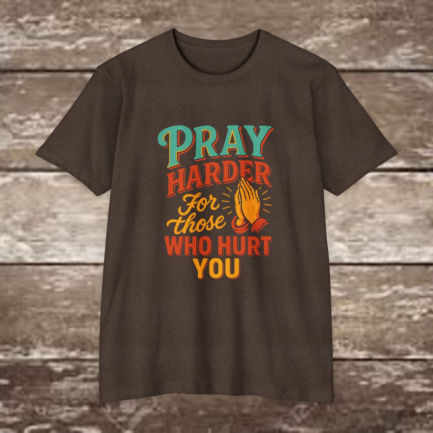 “Pray Harder” Christian Streetwear Tee – Next Level 6210 Premium Fitted Shirt