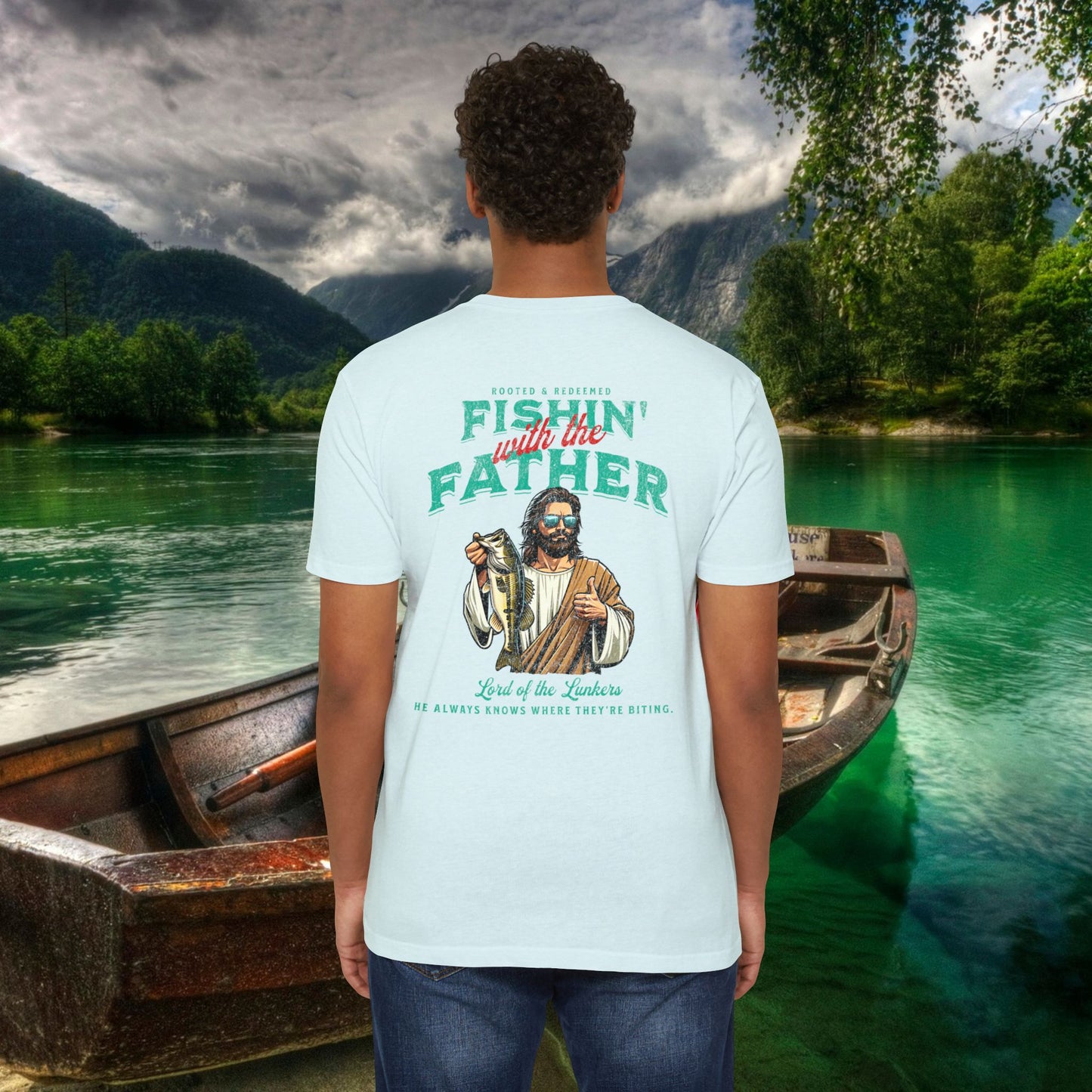 Lord of the Lunkers  Christian Fishing T-Shirt Next Level 6210