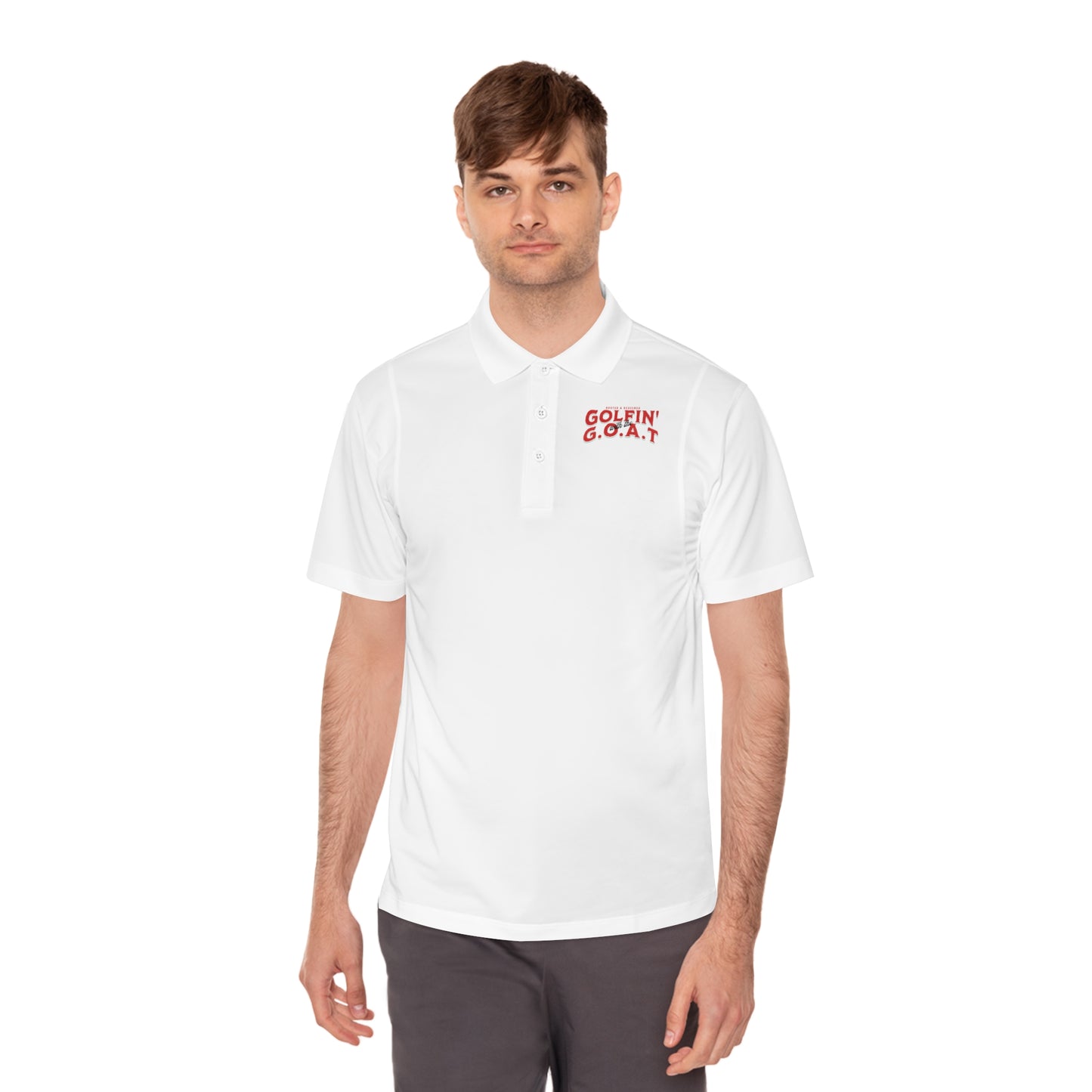 Golfing with Jesus Polo Shirt — Men's Faith-Based Golf Polo