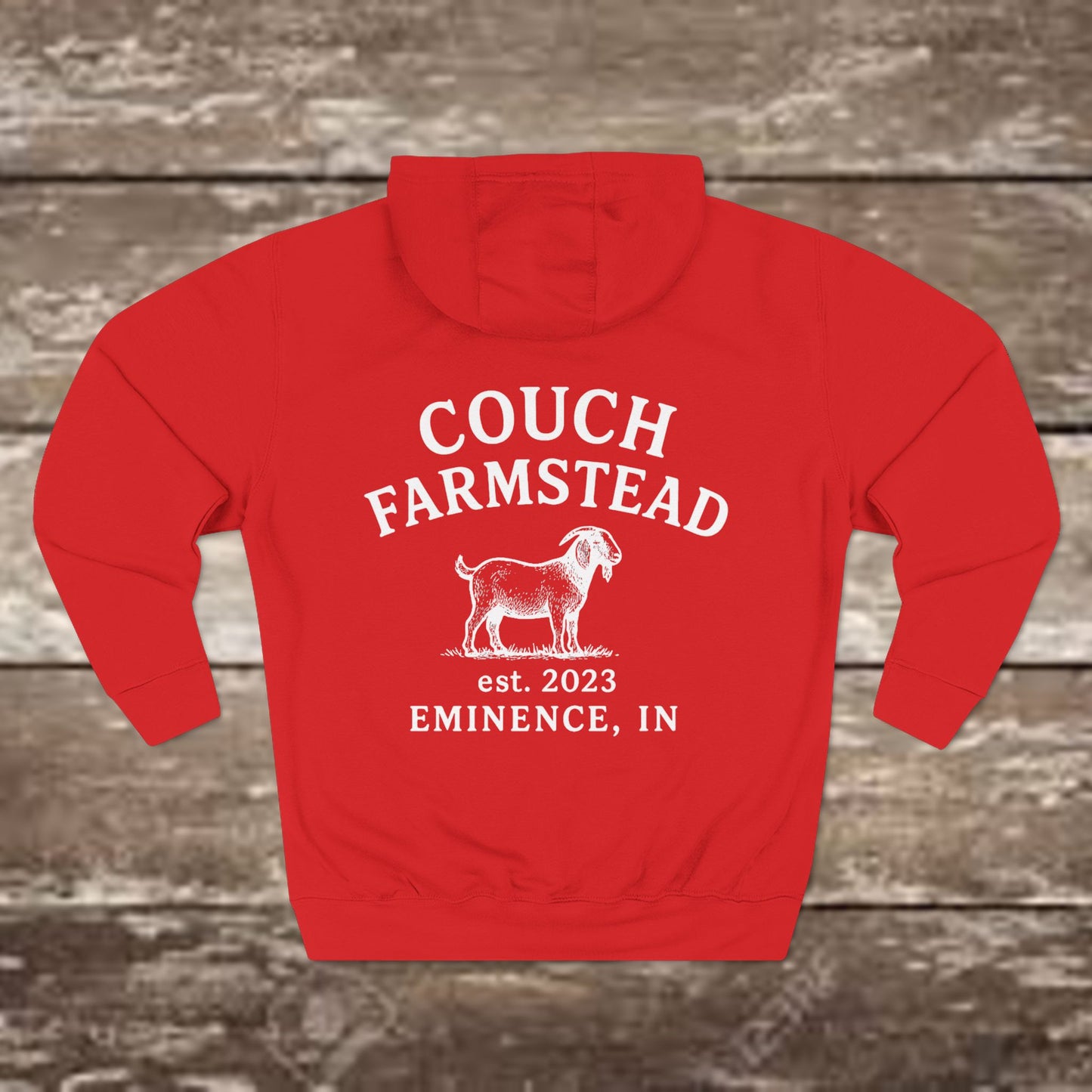 Couch Farmstead Hoodie — Vintage Goat Farm Logo Pullover