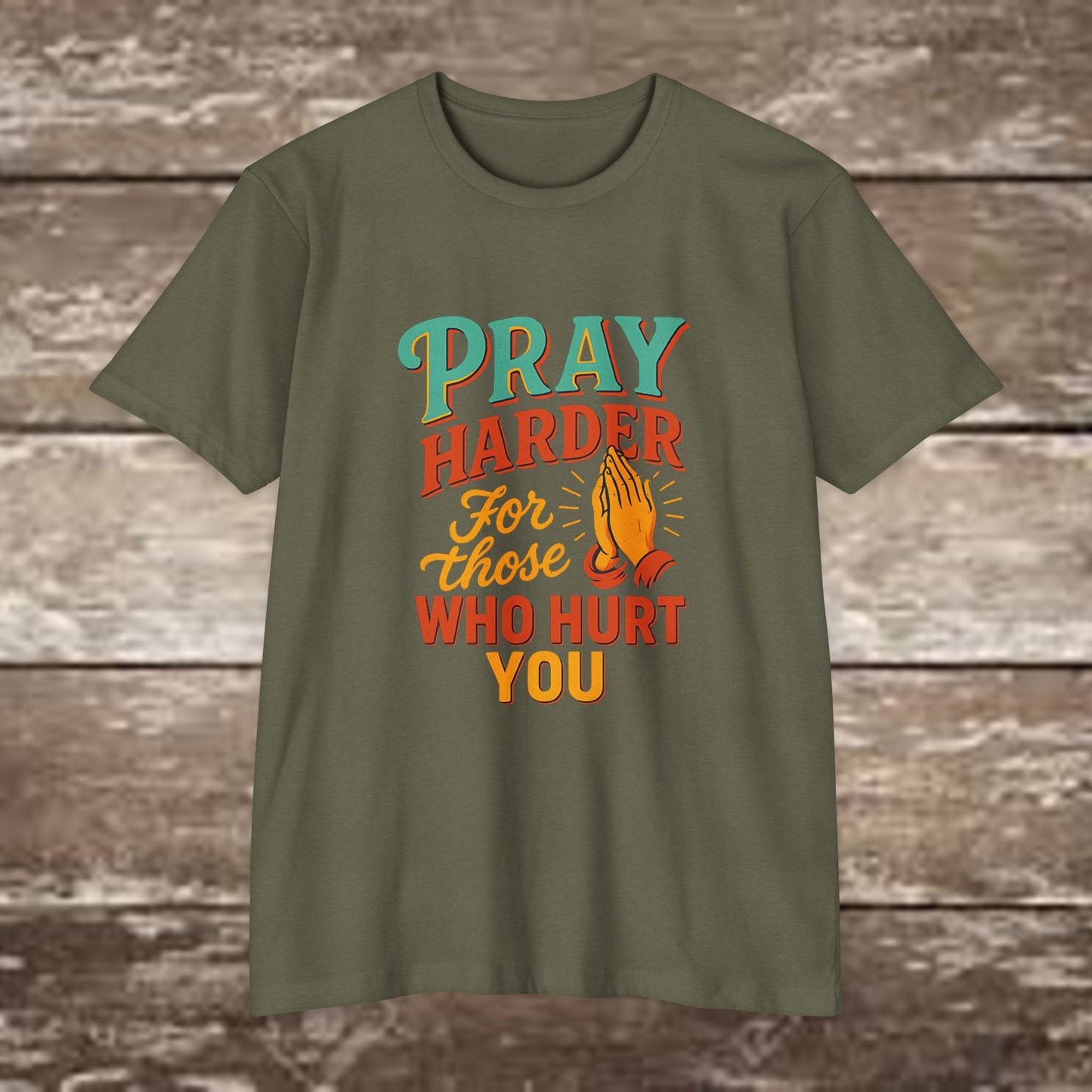 “Pray Harder” Christian Streetwear Tee – Next Level 6210 Premium Fitted Shirt
