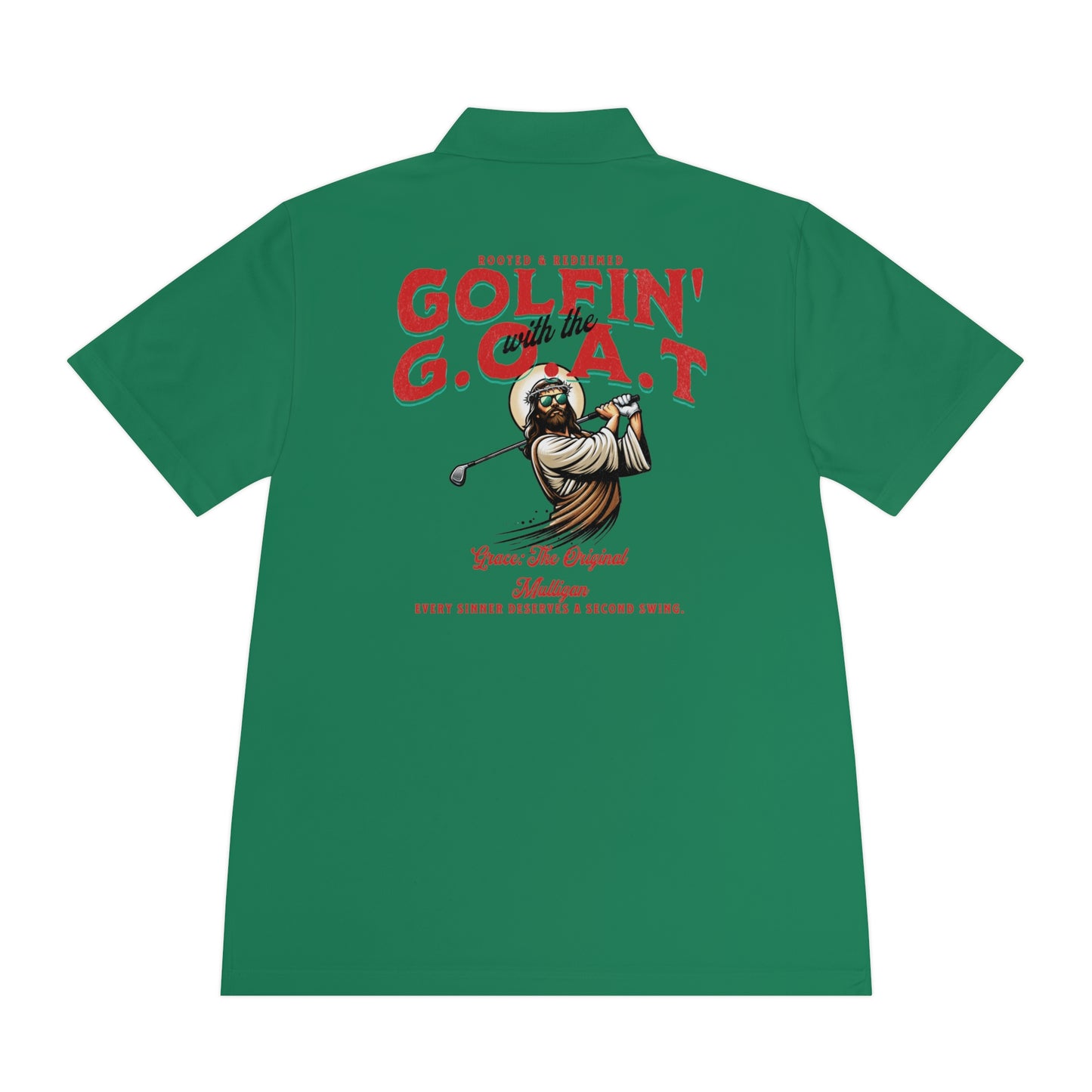 Golfing with Jesus Polo Shirt — Men's Faith-Based Golf Polo