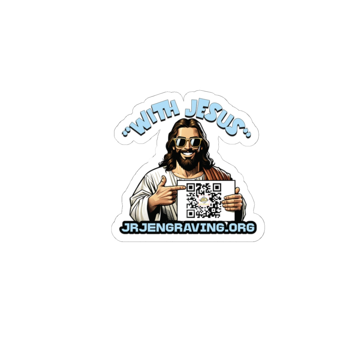 "With Jesus" QR Code Sticker – Pointing the Way to JRJEngraving.org