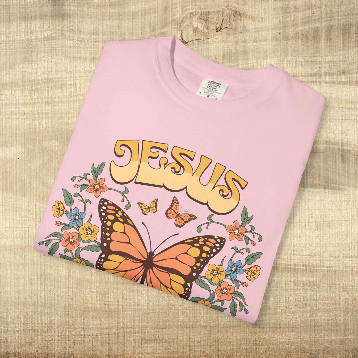 Jesus Butterfly Christian Shirt John 14 6 Bible Verse Retro Faith Tee